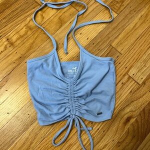 Hollister Light Blue Ruched Tank Top